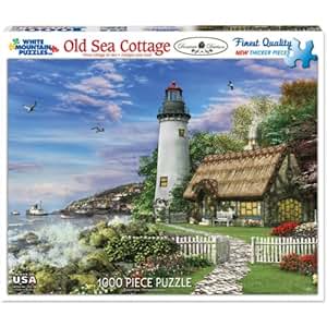 Amazon.com: White Mountain Puzzles Old Sea Cottage - 1000 ...