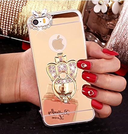 Amazon Iphone6s ケース おしゃれ 鏡 Iphone6 ケース 可愛い 落下防止リング付き Iphone6s ケース キラキララインストーン 擦り傷衝撃防止 スタンド機能 アイフォン6s 6 カバー おしゃれ 軽量 キラキラデコ ミラーケース クラウンリング Micc474 ケース カバー 通販