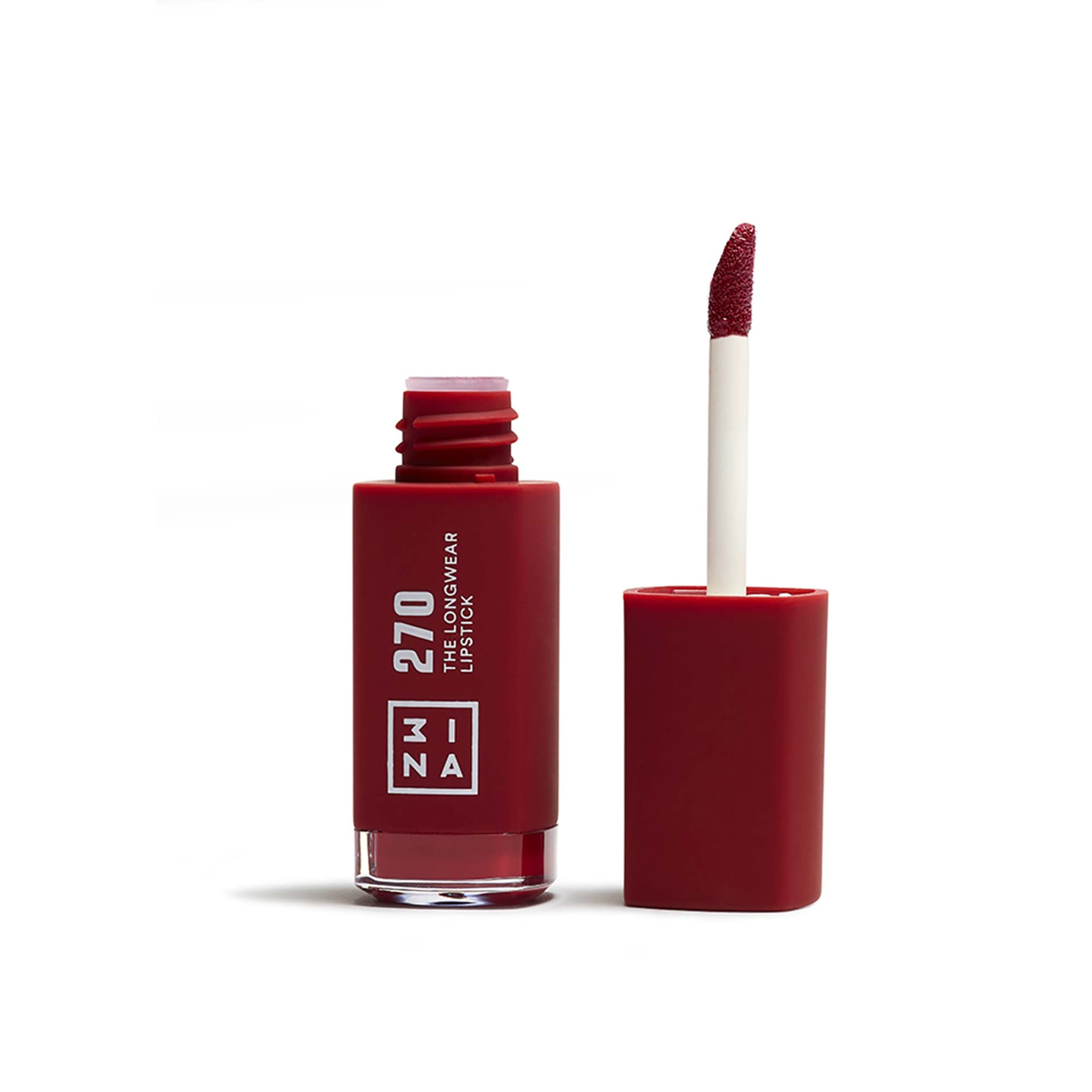 3INA MAKEUP - The Longwear Lipstick 270 - Dark red Long Lasting Lipstick - Matte Liquid Lipstick with Hyaluronic Acid