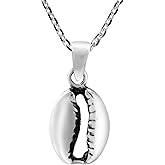 AeraVida Gorgeous Beach-Inspired Cowrie Shell .925 Sterling Silver Pendant Necklace