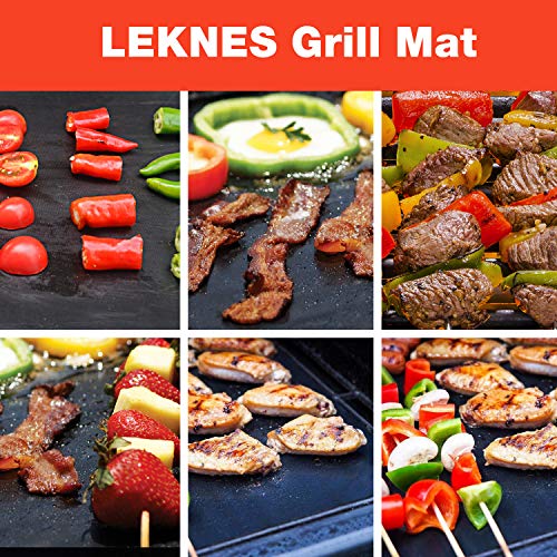 Grill Mat Set of 3, 23.6" x 15.7", Non-Stick BBQ Grill Mats Baking Mats & Oven Liner- FDA-Approved, PFOA Free, Reusable and Easy to Clean - Works on Gas, Charcoal, Electric Grill and More - Thumbnail 3