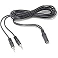 6ft 3.5mm Stereo Female to 2-male Y-splitter Audio Cable