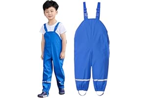Toddler Boy Reflective Waterproof Overalls Pant Unisex Suspender Windbreaker Jumpsuit Raincoat Proof Strap Trouser