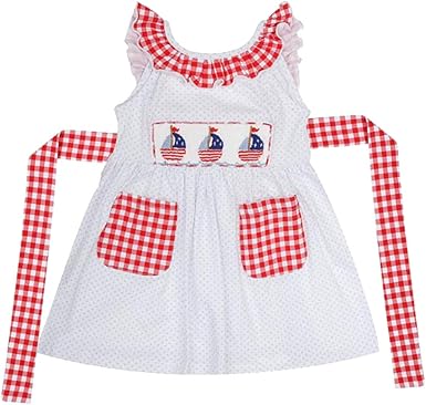 girls red gingham dress