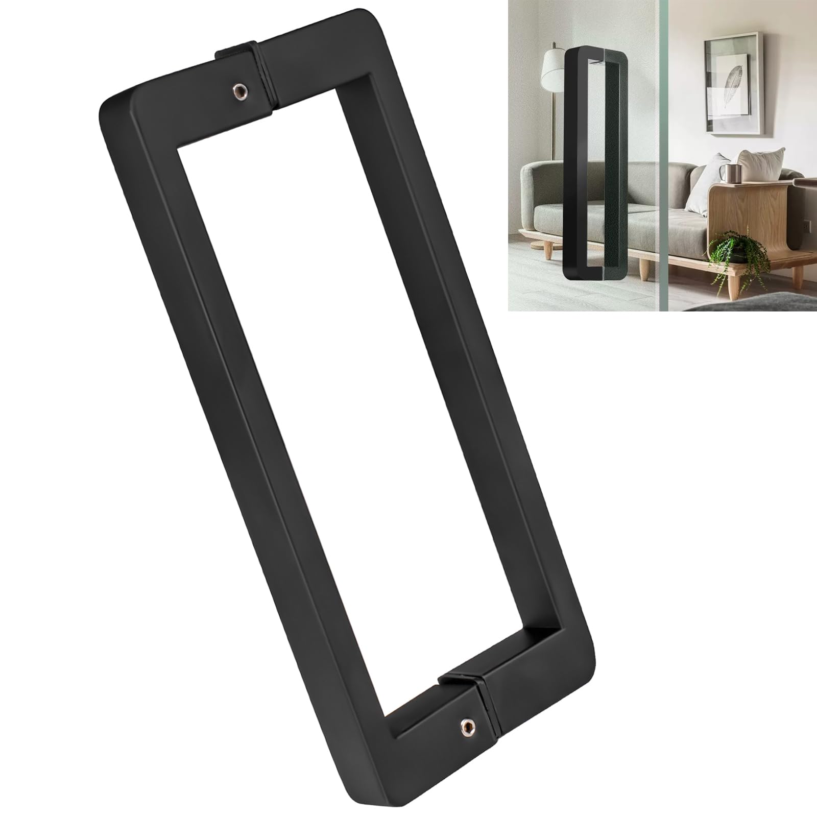 Cokritsm Black Stainless Steel Shower Door Handle145mm Hole to Hole Center, Parts Replacement for Shower Enclosure Sliding Door, Door Handle Shower Screen Handle