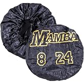 Silky Design Large Bonnet with Elastic Soft Band Adjustable Women and Men, Satin Fabric, Black 24A
