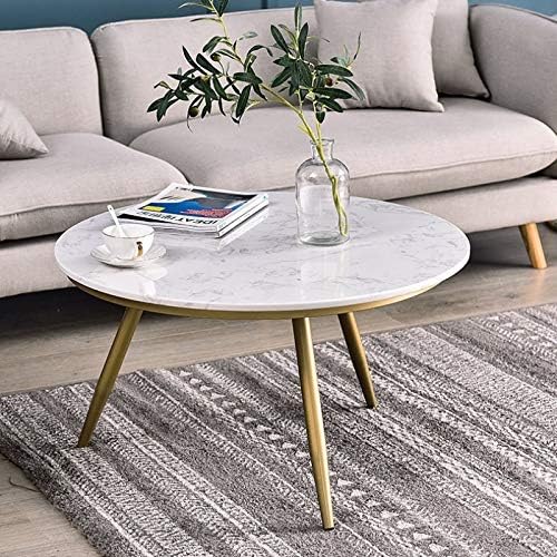 Ekr Marble Coffee Table Gold Modern Accent Table Round Nesting Table Contemporary Desk Living Room Home Decor O 27 56 Inches Height 17 1 Inches Big Size Buy Online At Best Price In Uae