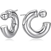 ZLP Hypoallergenic Hoop Earrings for Women/Men | S925 Silver Posts | Stainless Steel Body | Simple Degsin