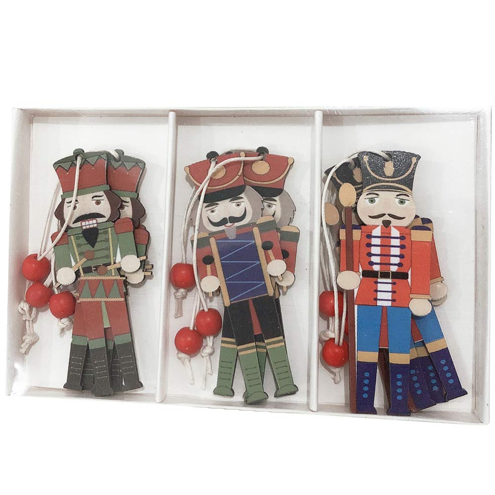 STOBOK Christmas Nutcracker Ornaments Set Christmas Hanging Nutcracker Ornaments Xmas Wooden Walnut Soldier Decorations for Hotel Party Door House Stores