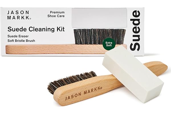 Jason Markk Suede Cleaning Kit, Shoe Cleaner, 2-Piece Set, Brush & Stain Eraser, Sneaker Care, Ideal for Footwear, Safe for L