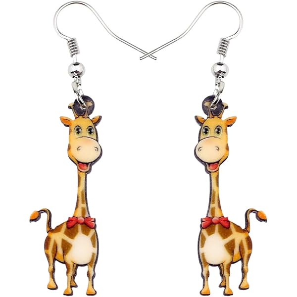 Cute Giraffe Earrings For Women - Acrylic Dangle Safari Animal Jewelry, Fun Teardrop Charm Earrings | Perfect Gift Idea