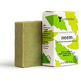 Extraherbos Handmade Neem Soap Bar - Natural Anti-Acne Face & Body with Tea Tree Oil - Organic Exfoliating Soap Bar for Oily Skin, Blemishes & Odor Control - 100g/3.4oz