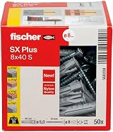 fischer SX Plus 8x40 Expansion Dowels Box of 50 with Screws view 2