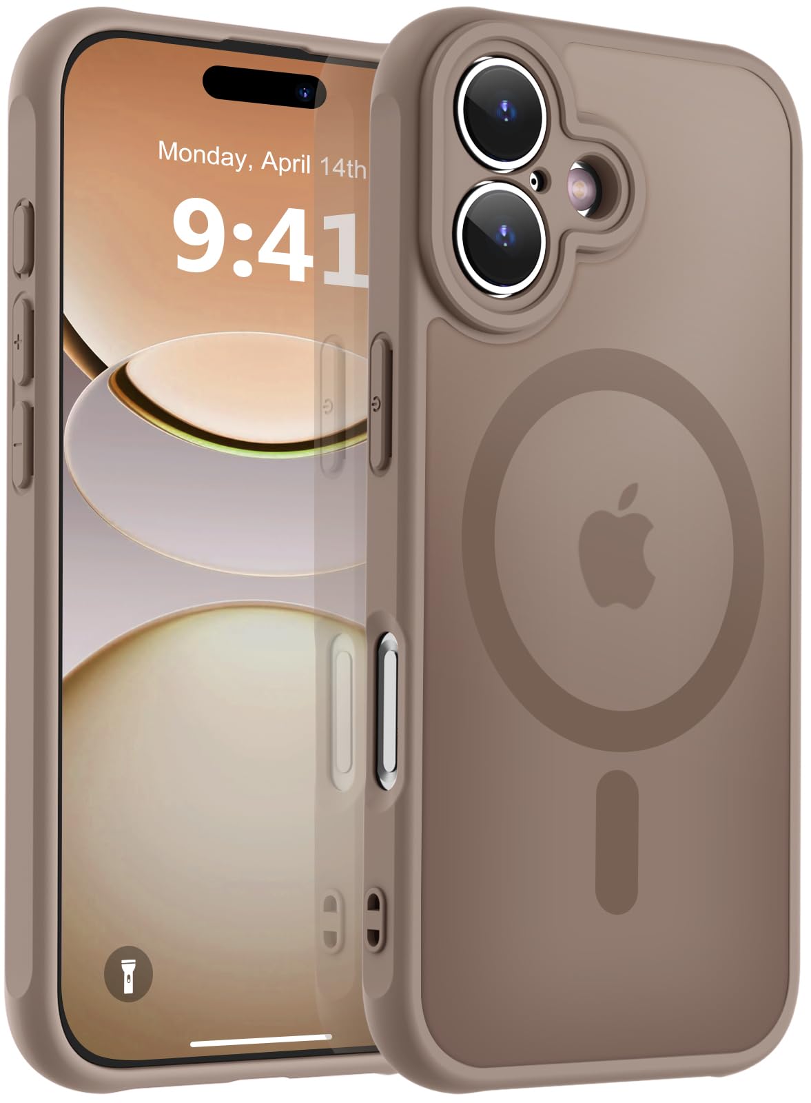 Photo 1 of MOCCA Magnetic for iPhone 17 Case, (Compatible with Magsafe) (16FT Military Grade Protection) Full Camera Protection Anti-Fingerprint Slim Translucent Matte Phone Cover 6.3",Brown