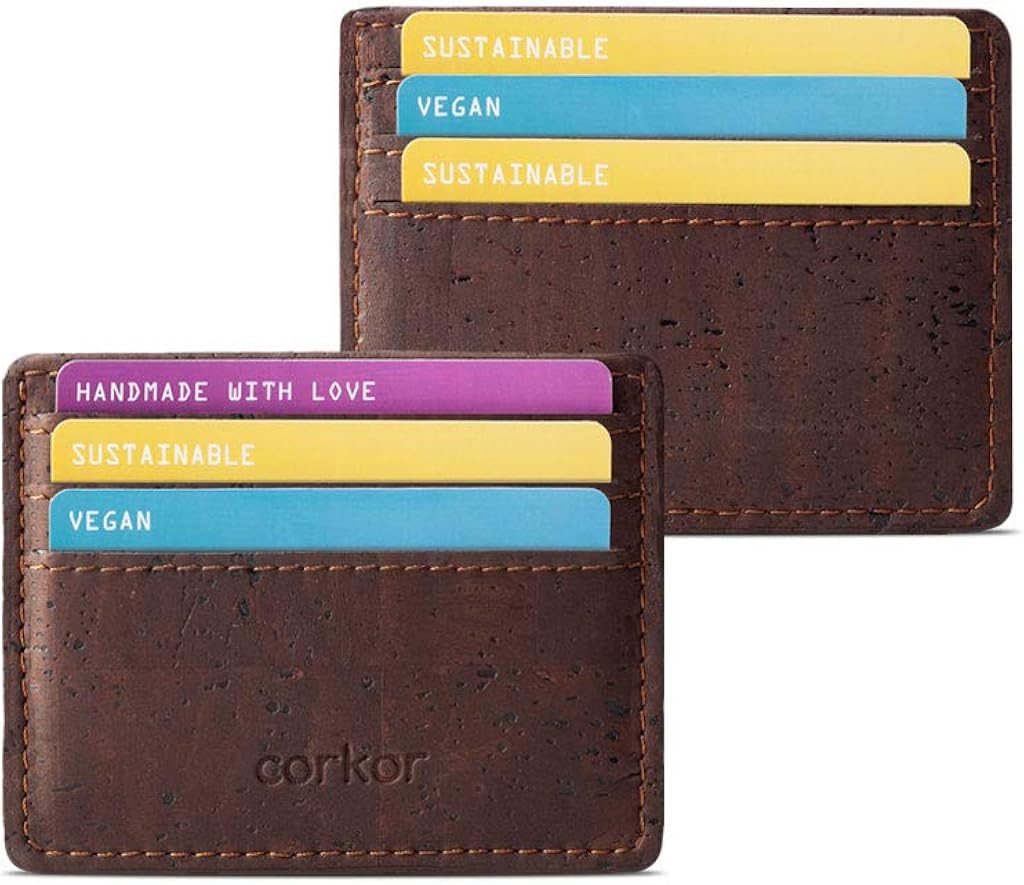 Corkor Card Case Wallet Minimalist ID Holder Slim RFID Blocking for Men Women Brown Color - Image 5