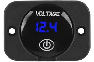 SALALIS Voltage Gauge LED Digital Display Switchable Touch Panel for Car Boat Marine Truck Motorcycle 5-48V - Blue for Night 