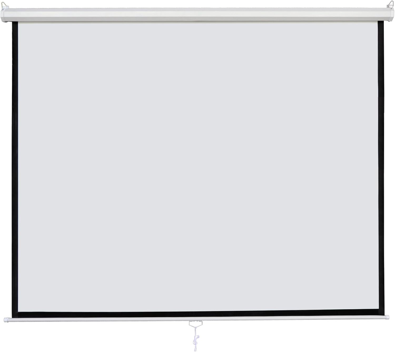 SUPER DEAL 120'' Projector Screen Projection Screen Manual Pull Down HD Screen 1:1 Format for Home Cinema Theater Presentation Education Outdoor Indoor Public Display: Office Products
