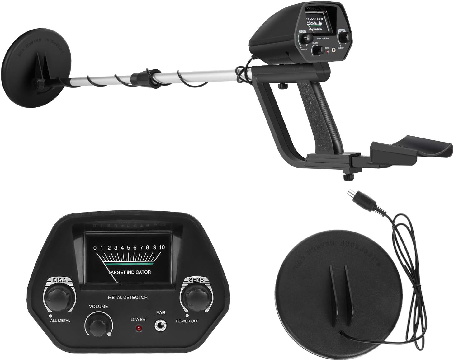 CosyInSofa Pinpoint Metal Detector, Lightweight Metal Detector with Waterproof Search Coil and Adjustable Stem, High Sensitivity Metal Detector with Discrimination Function for Kids Adults Amateur