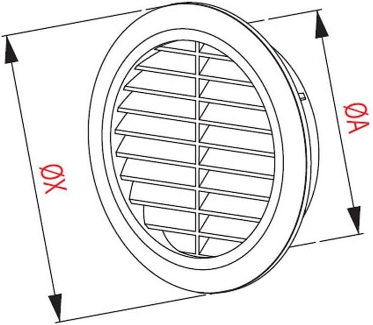 Ventilation Grille Diameter 110 mm Round White Insect Net Exhaust Air Supply Air Grille Ventilation T77 - Image 3