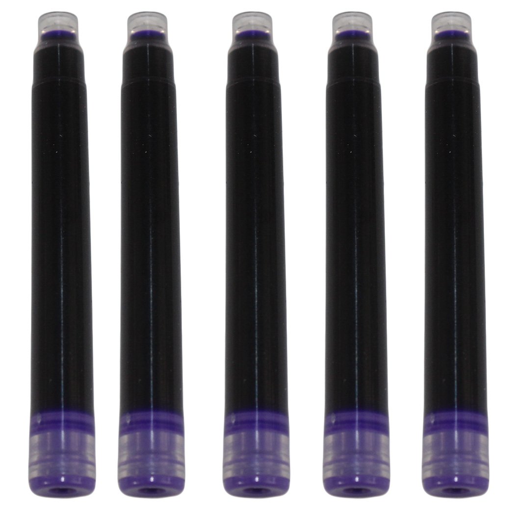 Gullor 25 PCS International Size Pen Ink Cartridge to Fit Jinhao Fountain Pens, Purple, 5 Packs