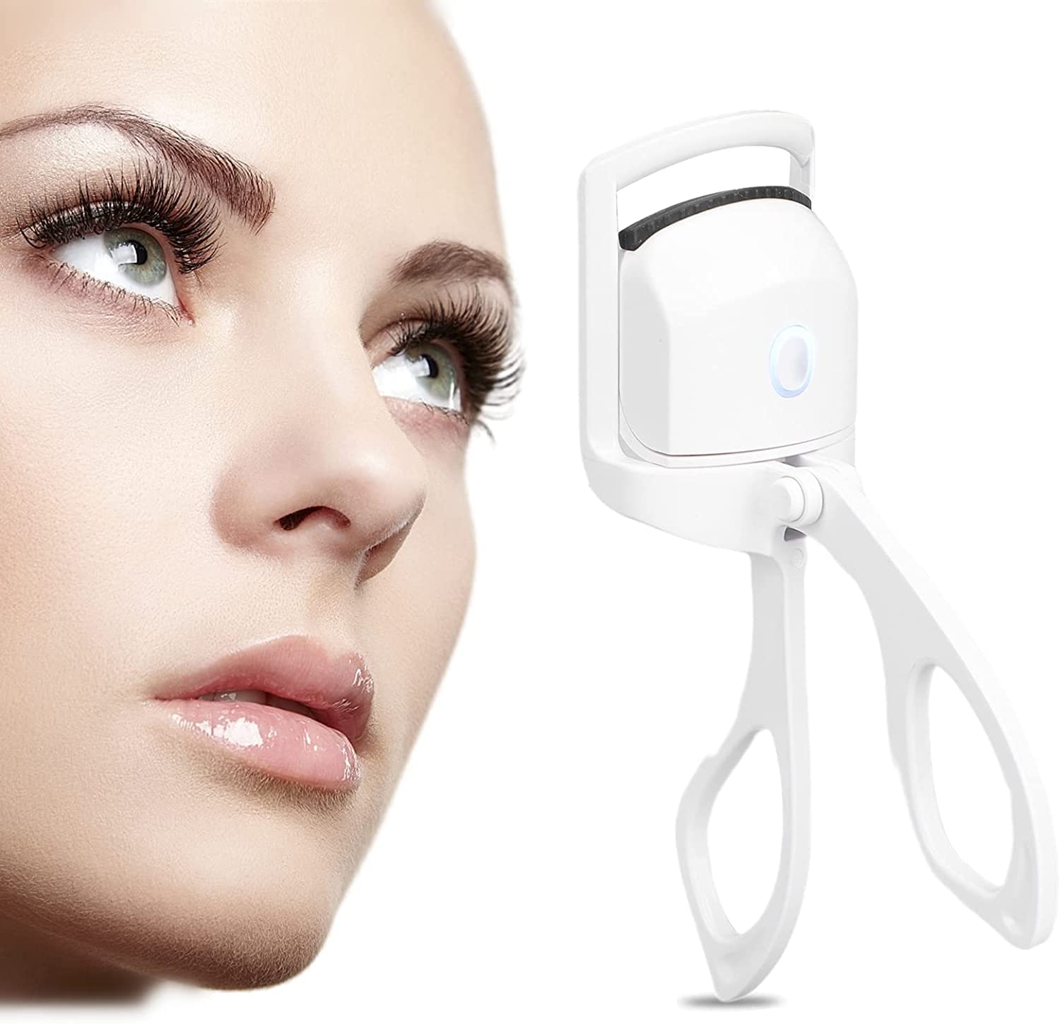 Heated Eyelash Curler, Electric Eyelash Curler, Rechargeable Lash Curler, 2 Heating Modes Quick Natural Curling Eye Lashes for Long Lasting, Handheld Eyelash Heated Curler for Makeup