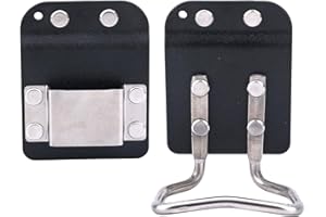 2pcs Hammer Loop for Belt Kit, Stainless Steel Hammer Holder Clip with Ruler Hook Holster Portable Multifunctional Belt Tools