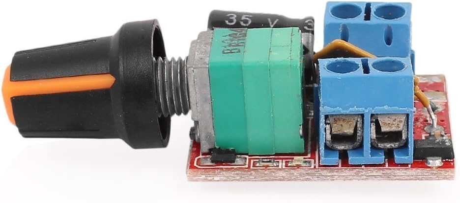 ICQUANZX DC Motor Speed Control Driver Board 3V-35V 5A PWM Controller Stepless DC 3V 6V 12V 24V 35V Variable Voltage Regulator Dimmer Governor Switching Build with LED Indicator and Switch Function - Image 5