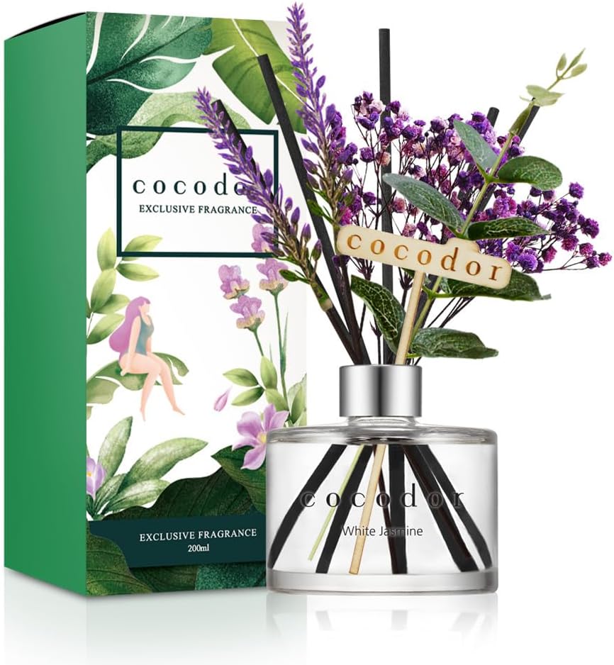 Cocod'or Lavender Reed Diffuser White Jasmine 6.7oz Home Fragrance