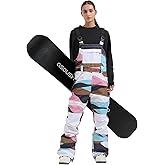 GSOU SNOW Womens Ski Bibs Snowboard Bibs Pants Snow Overalls Waterproof Windproof Winter Outdoor Sports Insulated Warm