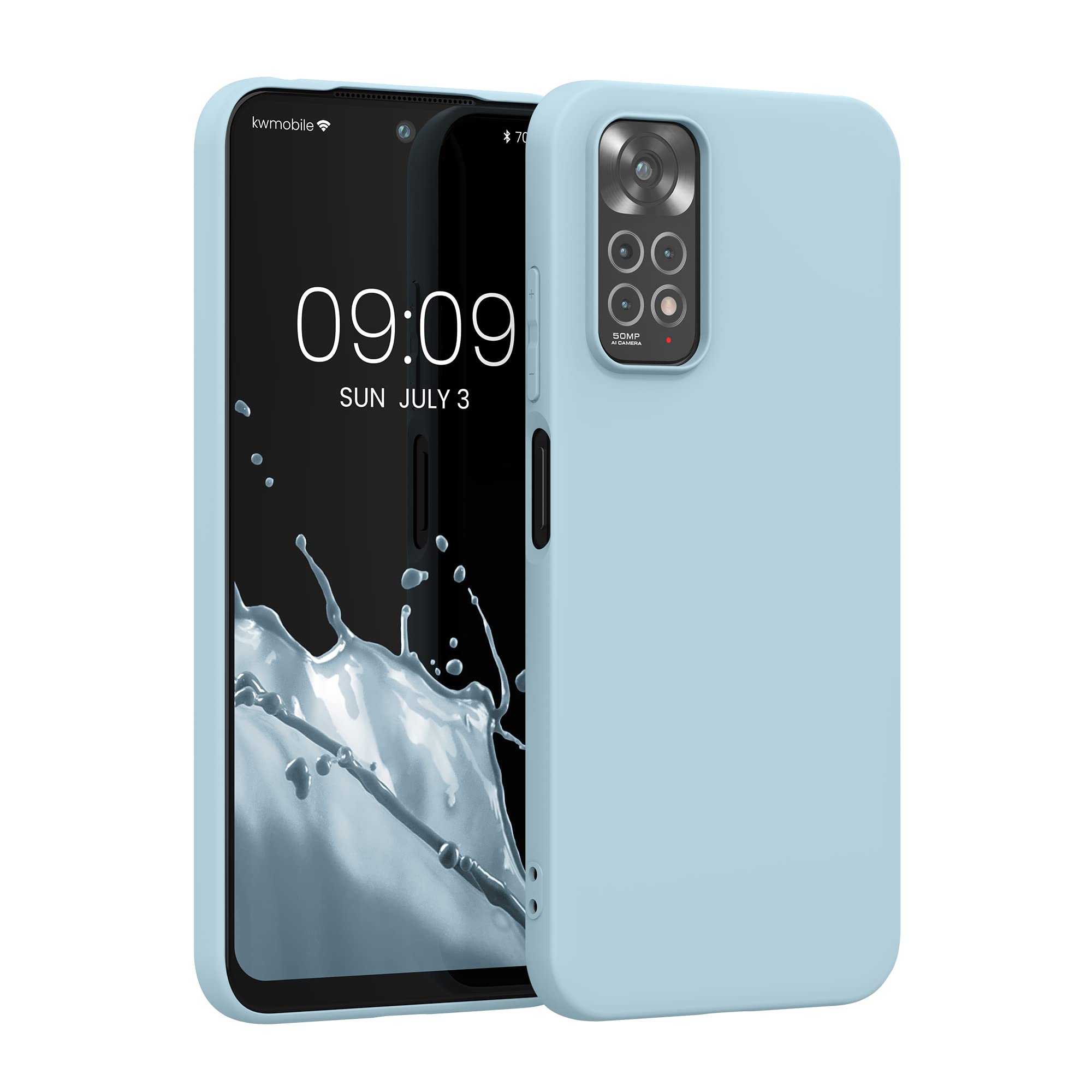 kwmobile Case for Xiaomi Redmi Note 11 / Note 11S Case - Soft Cover - Shockproof TPU Material - Wireless Charging - Light Blue Matte — image 1