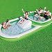 Bestway H2OGO! Two-In-One Wide Inflatable Family Outdoor Pool, Features Dual Pool and Slide Combo, Cup Holders, Easy Set Up, Green/White