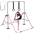 FBSPORT Gymnastics Bar for Kids, Adjustable Height Gymnastic Horizontal Bars,Junior Training Bar Children Folding Training Monkey Bars for Home Using