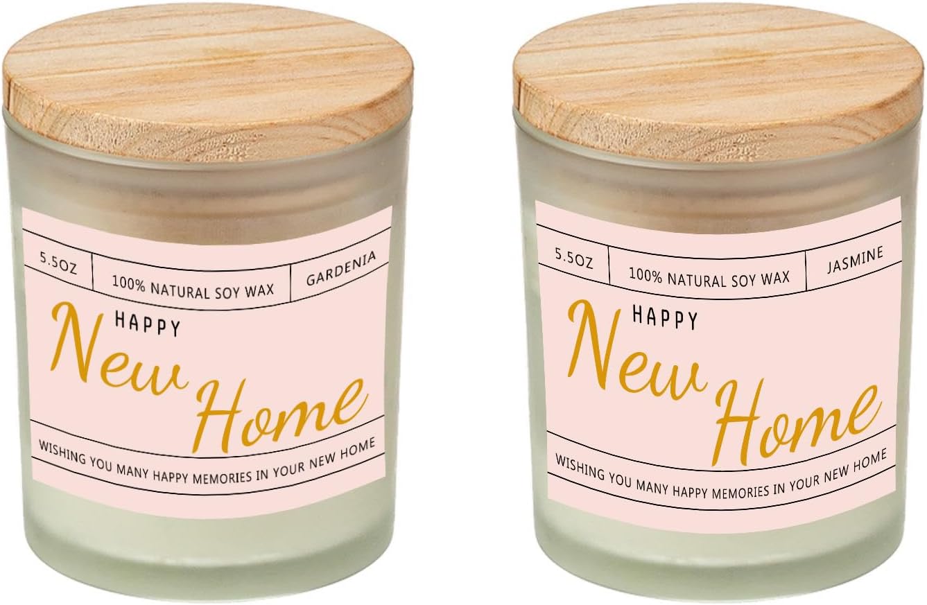 Draft Stoppers - TEAMAS 2 Pack New Home Candle Gifts,House Warming Gifts New Home,Moving Away Gifts,Housewarming Gifts for New House,Jasmine Gardenia