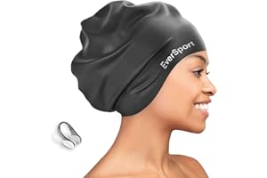 EverSport Swimming Cap Women Men Long Hair - Large Silicone Swim Cap for Adult Braids and Dreadlocks Waterproof Keep Hair Dry
