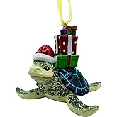 December Pets Blue Sea Turtle Beach Ocean Coastal Christmas Tree Hanging Ornament Decoration Decor