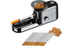 KUGUAN Cigarette Rolling Machine Electric Automatic Injector Tobacco Roller Maker Portable Good for Regular King Size 8mm Tube (Black)
