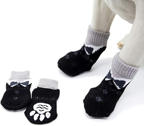 Popetpop 4pcs Chaussettes Antiderapantes Pour Chien Chaussettes De Protection Anti Griffes Pour Chat Taille Interieure Taille S Amazon Fr Animalerie