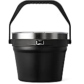 COKTIK 7L Insulated Ice Bucket with Lid,Double Wall Vacuum Stainless Steel Beverage Bucket Keeps Frozen Longer,Holds 6 Longnecks or 3 Bottles of Wine,for Cocktail, Champagne, Large Parties(Black)