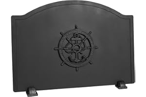 1MORE 25" Fireback for Fireplace- Iron Fireplace Back Plates with Feet, Fireplace Wall Protection, Fireplace Heat Reflect, Black