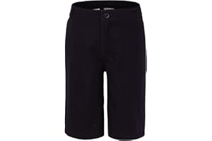 Bienzoe Boys School Uniform Shorts: Kids Cotton Trendy Adjustable Waisted Flat Front Twill Bermuda
