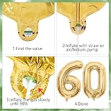 Yontree Sage Green Gold White 60th Birthday Decor Set Banner Balloons Cake view 3