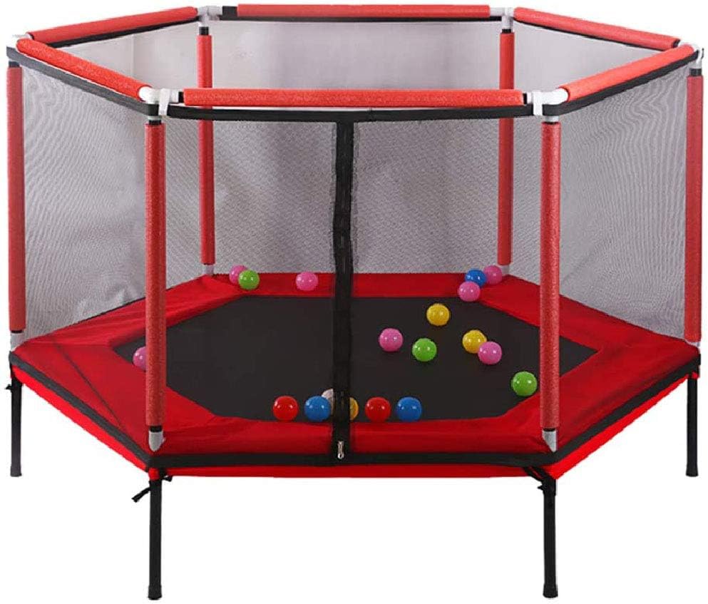 FTNJG Trampoline with Enclosure Net Indoor Kids Trampoline Small Gym Trampoline Quiet and Safe for Indoor and Outdoor Exercise Workout Toy