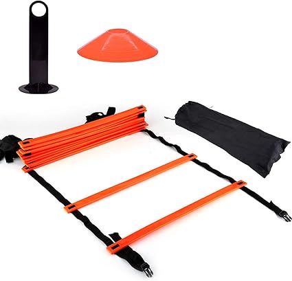 Kit Echelle Rythme Entrainement Vitesse Agilite Habilete Coordination 12 Echelons Barreaux Reglables Et 10 Cones Marquage Avec Poignee Pour Football Patinage Couleur Orange Amazon Fr Sports Et Loisirs Kit Echelle Rythme Entrainement Vitesse Agilite Habilete Coordination 12 Echelons Barreaux Reglables Et 10 Cones Marquage Avec Poignee Pour Football Patinage Couleur Orange Amazon Fr Sports Et Loisirs