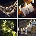 Decute 50LED Photo Clips String Lights Holder Timer Function 8 Modes Dimmable with Remote, 17FT Fairy Starry Lights for Christmas Card Bedroom Wedding Party Hanging Photos Pictures Memos, Warm White