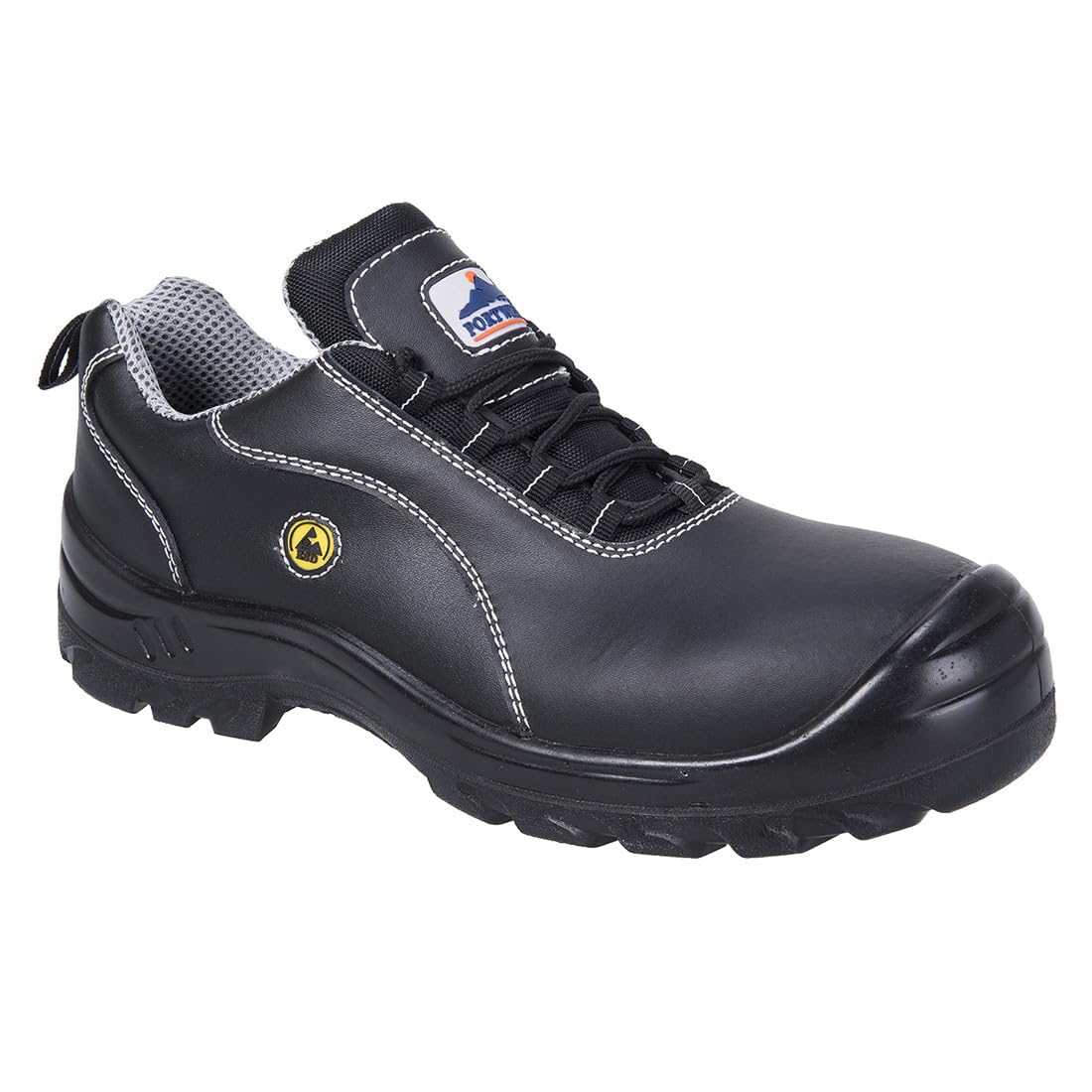 Portwest Portwest Compositelite ESD Leather Safety Shoe S1, Size: 46, Colour: Black, FC02BKR46