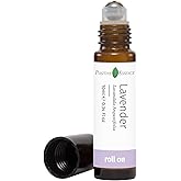 Lavender Essential Oil Roll-On, Pure Lavender Oil Pre-Diluted with Jojoba, Stainless Steel Rollerball, Travel-Size Aroma Oil,