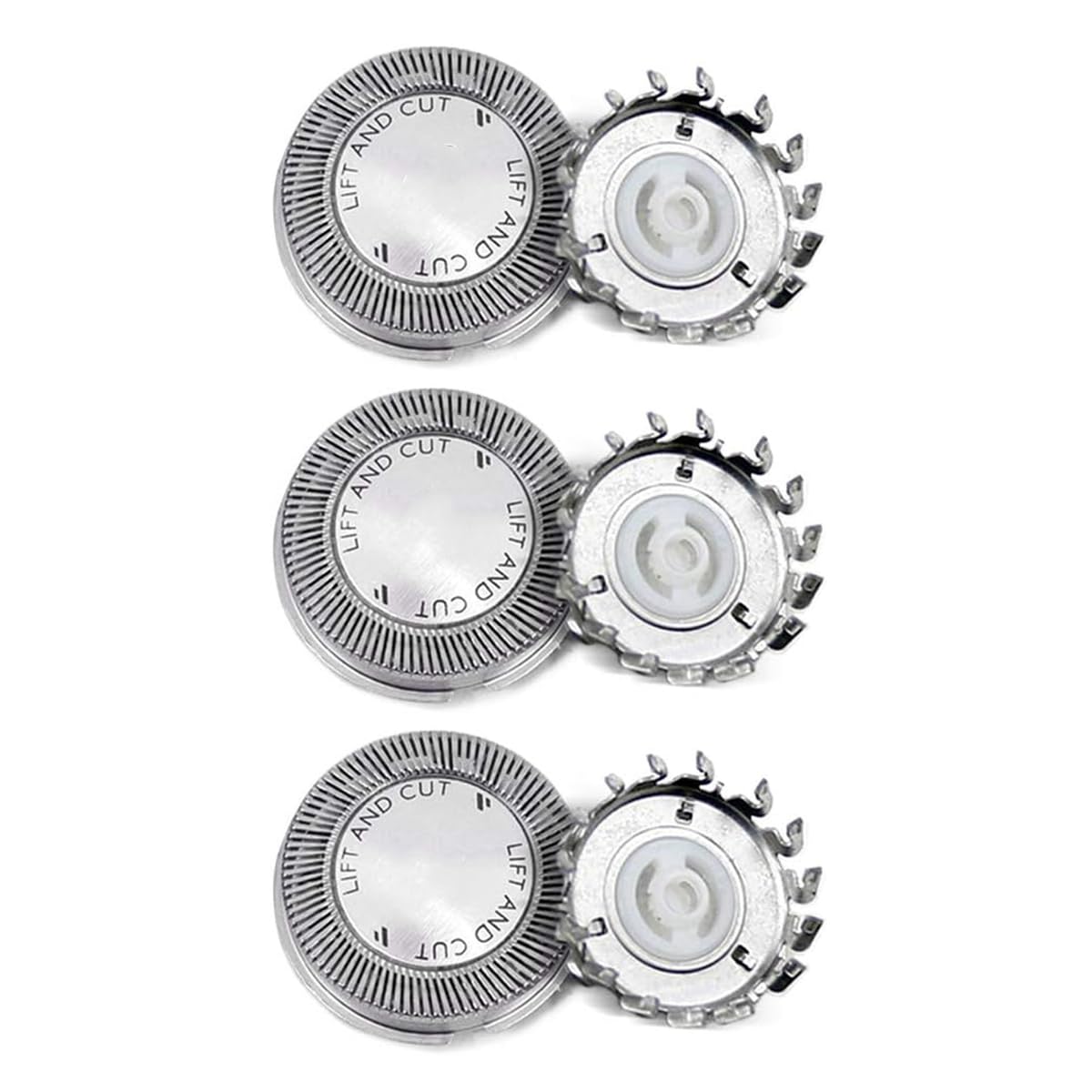 3Pcs Electric Shaver Replacement Rotary Blades Compatible with HQ2, for 3 Head Models 650TX 550TL and 2 Head Models 105DB, 110DB, 201DB, 282XL, 242LC