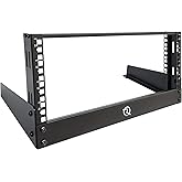 RIVECO 4U Network Rack Desktop 19 Inch 2 Post Open Frame Shelf with Reinforced Beam, Free Standing Tabletop Racks for IT Server Sound AV Equipment