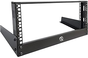 RIVECO 4U Network Rack Desktop 19 Inch 2 Post Open Frame Shelf with Reinforced Beam, Free Standing Tabletop Racks for IT Server Sound AV Equipment