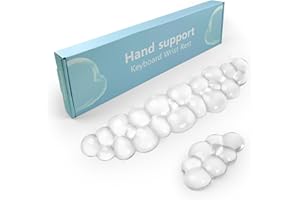 KEPUTAIER Gel Cloud Keyboard and Mouse Wrist Rest, Cute Wrist Support and Arm Support Keyboard Rest for Keyboard and Mouse Typing Pain Relief，Suitable for Office/Computer/Laptop/Gaming（White）
